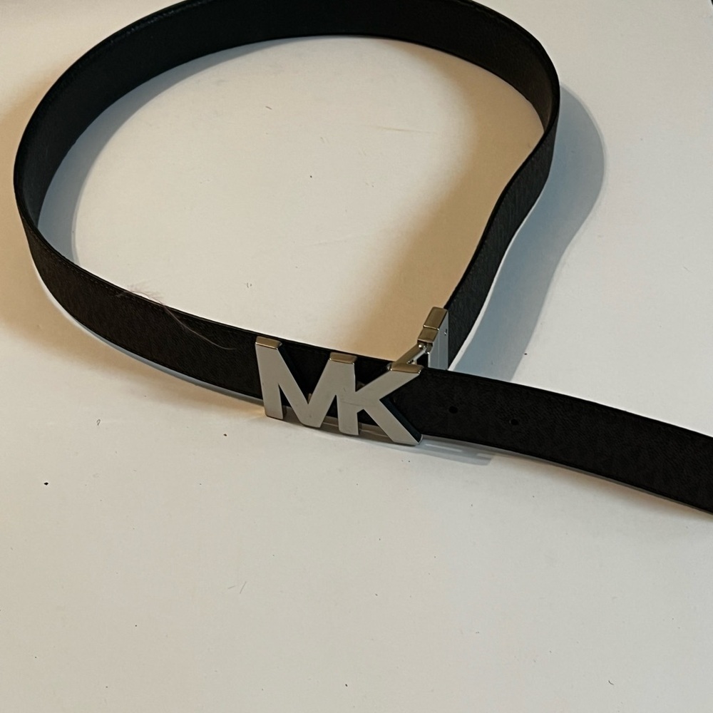 Michael Kors Logo and Leather Waist Belt (Brown / Chocolate) Large - Picture 5 of 10